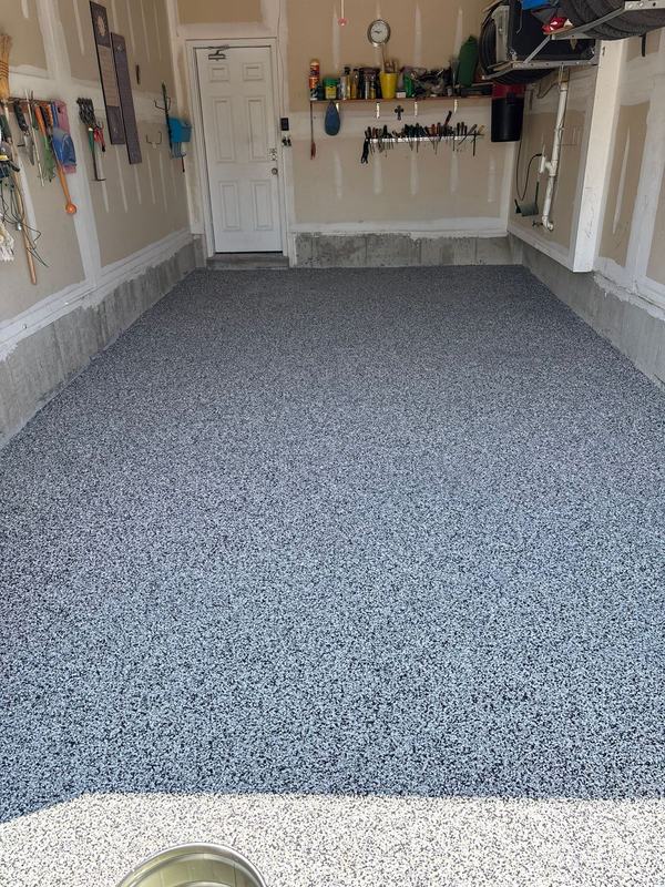 Blue-grey single garage