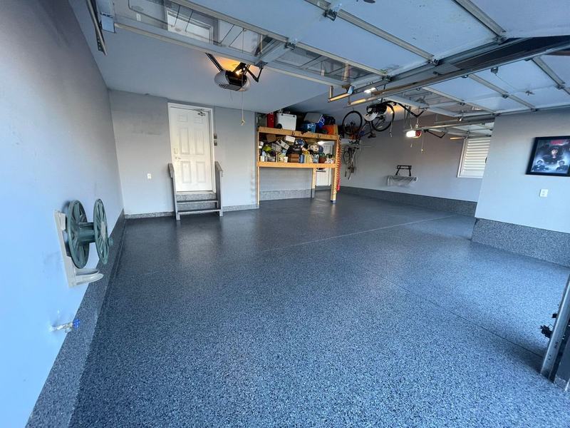 Two-car garage with cove base