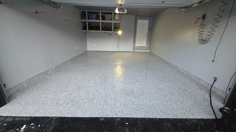 Light grey flake garage