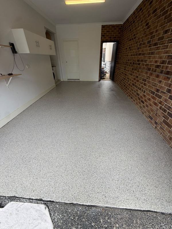 Narrow brick garage