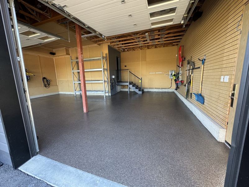 Garage with slatwall storage